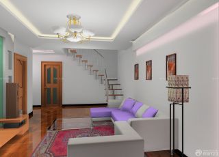 家装现代简约风格90平米复式楼客厅设计图片