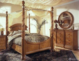 古典风格家装美式乡村床装修实景图欣赏
