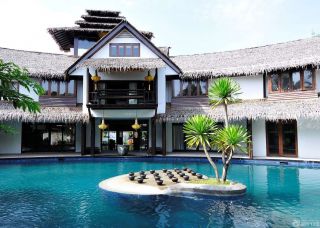 东南亚风格别墅外观设计实景图