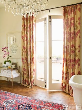 美式风格卧室卫生间浴室玻璃门效果图片