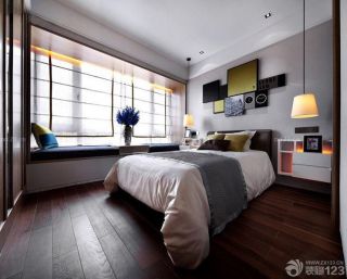 混搭风格80-90平方小户型卧室飘窗台面设计图片