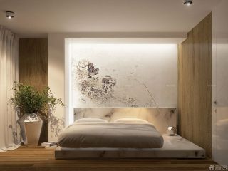 日式家装110平米房子卧室榻榻米床装潢图片