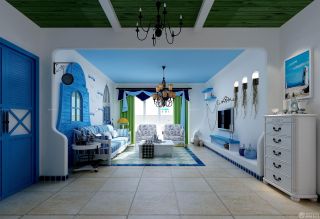 最新地中海风格小户型80平米两室两厅装修效果图片