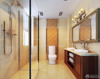 100平米两室两厅户型简约家装卫生间装修设计效果图