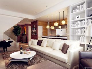 最新80平小复式白色美式沙发装修效果图片