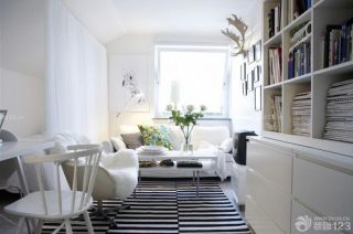精致60平米二室一厅小户型白色门帘装修效果图欣赏