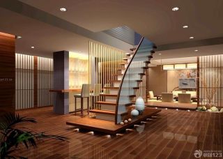 日式风格自建房楼梯设计效果图