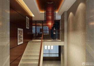 2023最新中式家装自建房楼梯设计效果图片