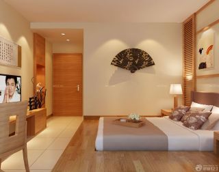 最新90平米日式卧室床头背景墙装修效果图欣赏