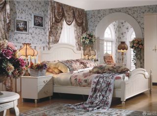 美式田园风格两室一厅卧室装修效果图片