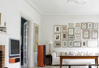 白色北欧风格客厅沙发背景墙装修效果图