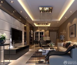 最新90平米客厅简约家装电视墙装修案例