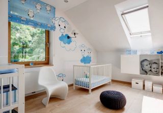 2023最新简单房屋尖顶儿童卧室装修效果图