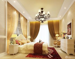 2023家庭室内黄色窗帘装修设计图片