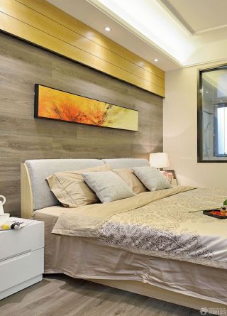 卧室室内木质背景墙装修效果图片欣赏