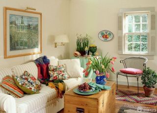 美式乡村风格客厅简单室内装饰效果图欣赏