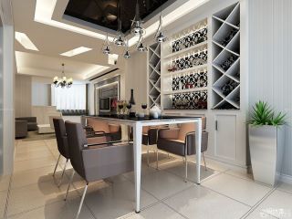 80平米家装餐厅酒柜设计效果图片