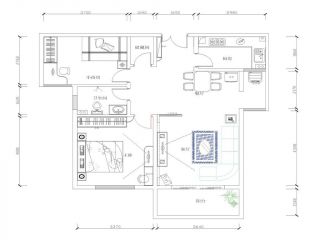 乡村90平米两室两厅房屋平面图设计2023