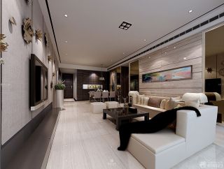 2023欧式风格90平小三居客厅墙面装饰装修效果图片