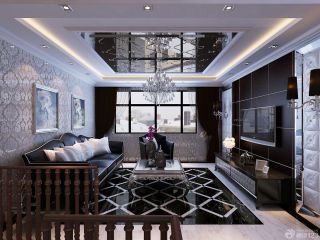时尚欧式风格复式楼客厅装修效果图大全2023图片
