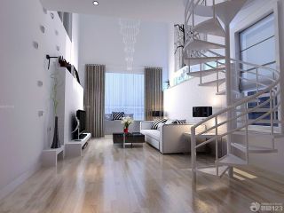 2023现代复式房子螺旋楼梯设计效果图片