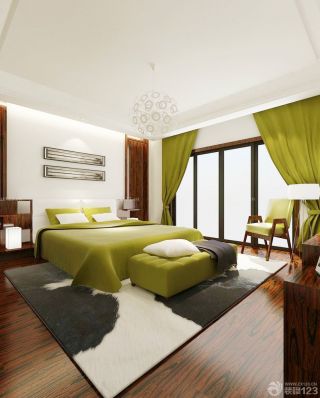 豪宅别墅设计绿色窗帘装修效果图欣赏