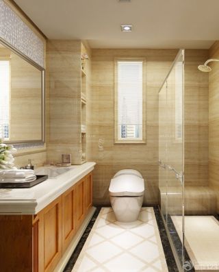 两层小别墅浴室玻璃隔断设计效果图欣赏