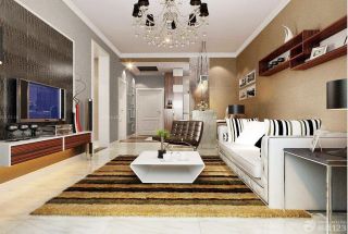 小户型客厅沙发现代电视柜效果图2023