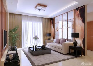 最新现代家装客厅窗帘装修效果图片大全2023图片
