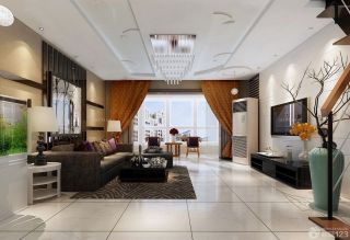 经典现代风格客厅窗帘装修效果图大全2023图片
