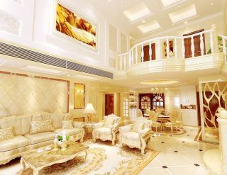 2023欧式别墅室内客厅组合沙发装修效果图欣赏