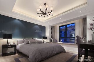 最新现代主卧室床头背景墙装修设计效果图