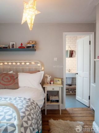 美式家装90平米小户型浪漫的主卧室卫生间装修图片