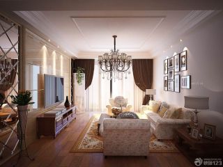 别墅欧式简约设计风格客厅装潢装修图片