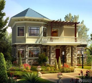 2023最新美式风格农村2层别墅外观设计效果图片