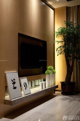 现代风格家庭客厅电视墙装修样板房