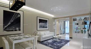2023客厅现代白色地砖装饰装修效果图片