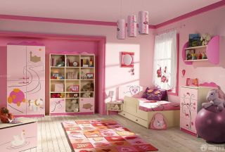 最新唯美小户型儿童房间粉色墙面装修图片大全