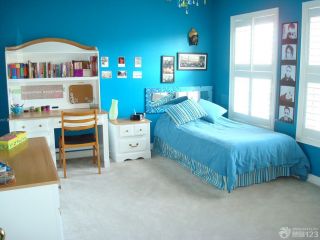 2023小户型儿童房间蓝色墙面装修样板大全