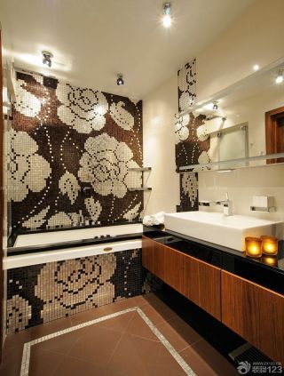 经典小户型卫生间瓷砖壁画装饰图片