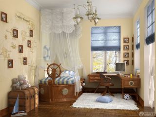 最新精美小户型儿童房间黄色墙面装修样板大全
