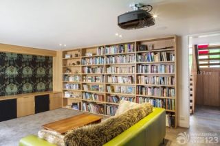 北欧风格开放式书房书柜装修效果图片