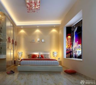 家装现代风格小户型婚房卧室布置效果图片
