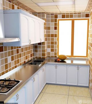 最新现代小厨房墙面设计装修样板间40平方房子