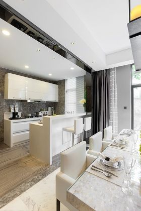 最新简约中式现代别墅厨房装修图片