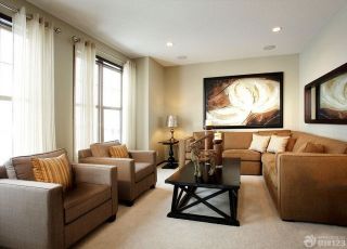 简约型欧式房子客厅沙发背景墙装饰画装修设计效果图大全