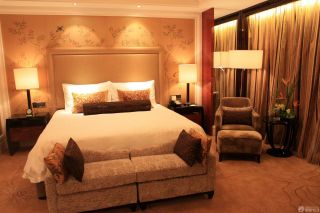 酒店客房床头背景墙壁纸装修效果图欣赏
