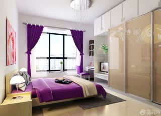 2023年最新家庭室内房子紫色窗帘装修效果图片大全