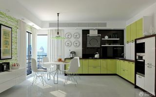 厨房绿色橱柜装修效果图大全2023图片