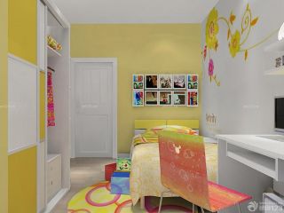 儿童房卧室墙面墙绘装修效果图片